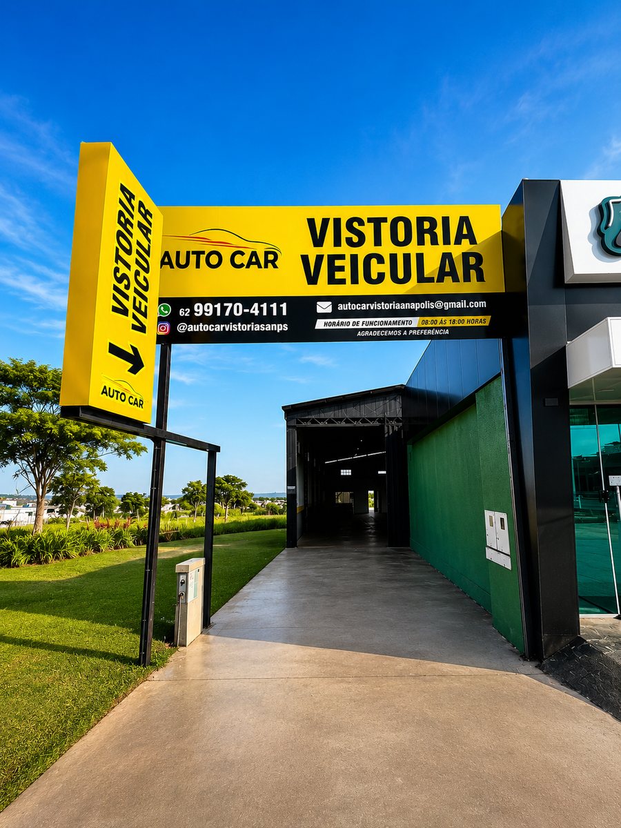 Fachada da unidade do Grupo Auto Car Vistorias em Anápolis, Goiás